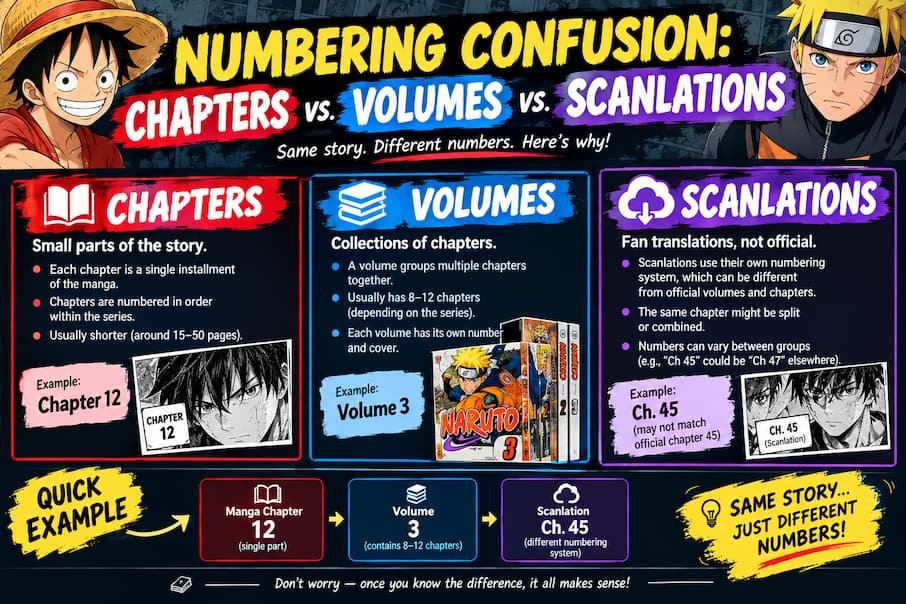 Numbering Confusion Chapters vs. Volumes vs. Scanlations