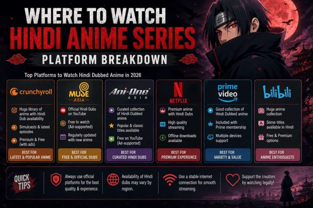 Where to Watch Hindi Anime Series (Platform Breakdown)