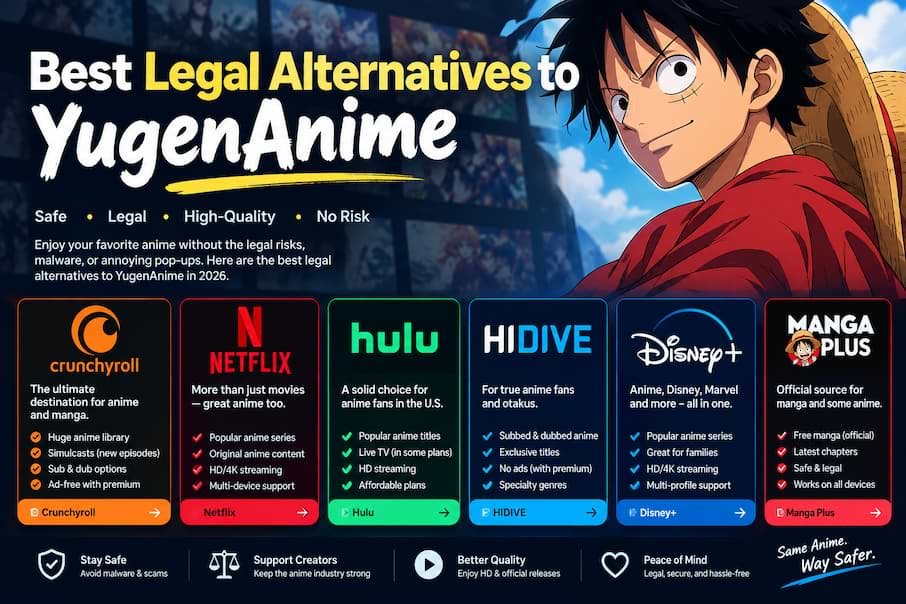 Best Legal Alternatives to YugenAnime