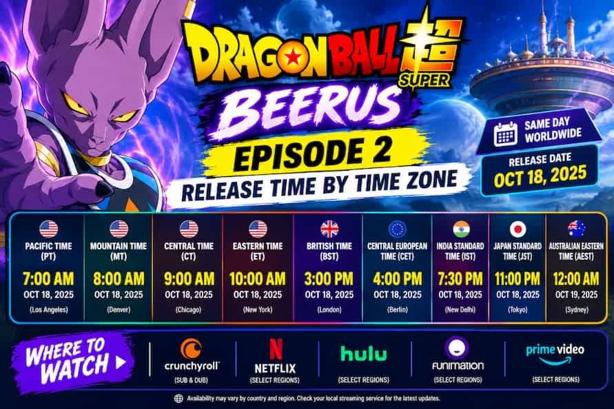 Episode 2 Release Time by Time Zone