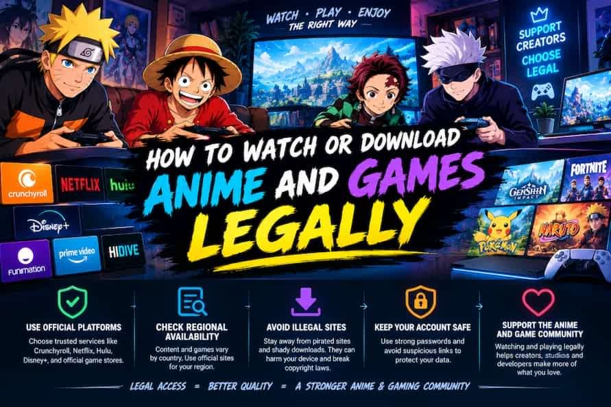 How to Watch or Download Anime and Games Legally